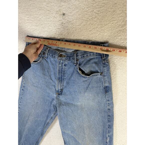 Vintage Carhartt Jeans Mens 36x30 Blue 5 Pocket Logo Patch READ/WORN - Picture 9 of 16